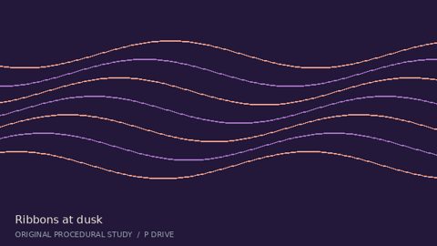 An eight-second motion-graphics study combining geometric shapes, flowing movement, and colour.