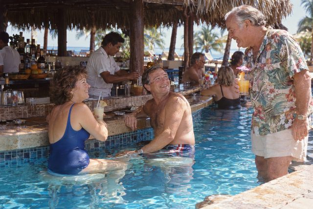 A quiet corner of the pool bar, with the afternoon stretching ahead.